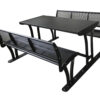 Picknicktafel Tauri 15 Picknicktafel Tauri, net ven anders en al;s het ook mooi en elegant mag zijn. Afgebeeld in diepzwart ral 9005.